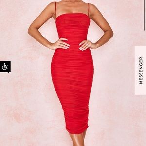 House of CB ‘Sirene’ Gathered Organza Mesh Dress